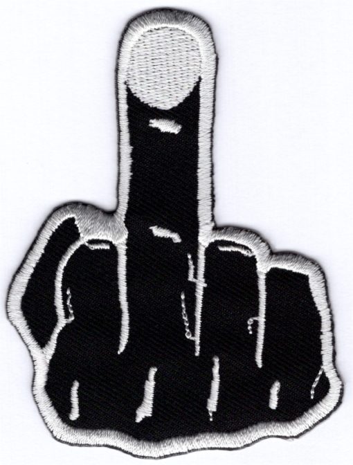 Mittelfinger-Applikation zum Aufbügeln