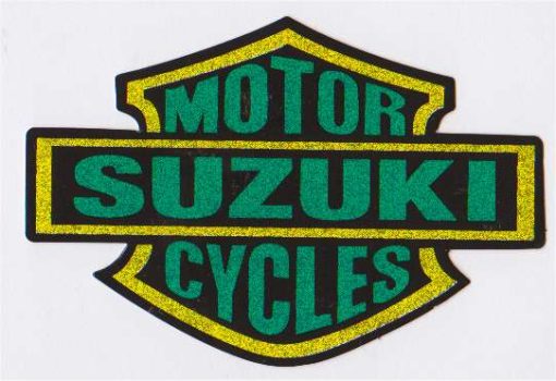 Metallischer Aufkleber mit Suzuki-Schild