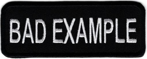 Bad Example stoffen opstrijk patch