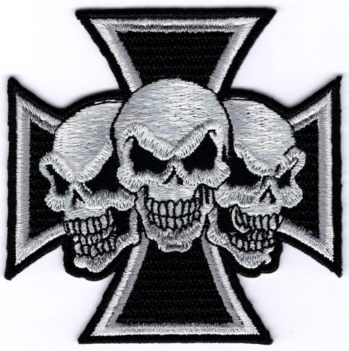 Iron Cross Skull stoffen opstrijk patch