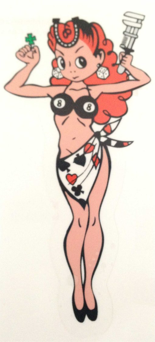 Lady Luck 8 Ball Pin Up sticker