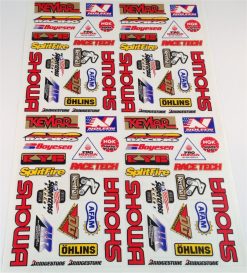 Modelbouw sponser stickervel (Showa, Renthal, Ohlins)