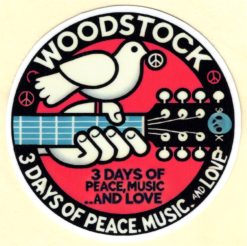 Woodstock Peace Love Music sticker