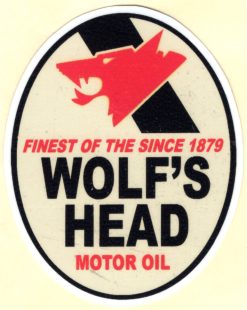 Wolf's Head Motor Oil sticker