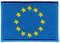 Écusson thermocollant drapeau euro appliqué