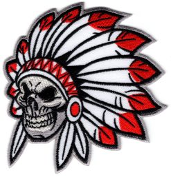 Indiaan skull stoffen opstrijk patch