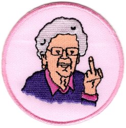Oma Middelvinger stoffen opstrijk patch
