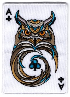 Ace of Clubs Owl stoffen opstrijk patch