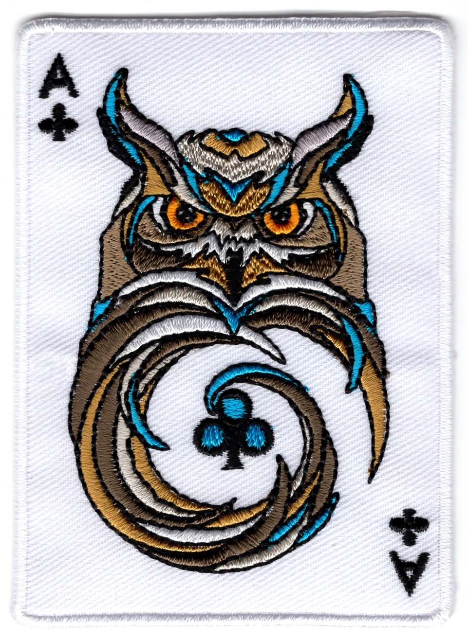 Ace of Clubs Owl stoffen opstrijk patch