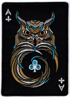 Ace of Clubs Owl stoffen opstrijk patch