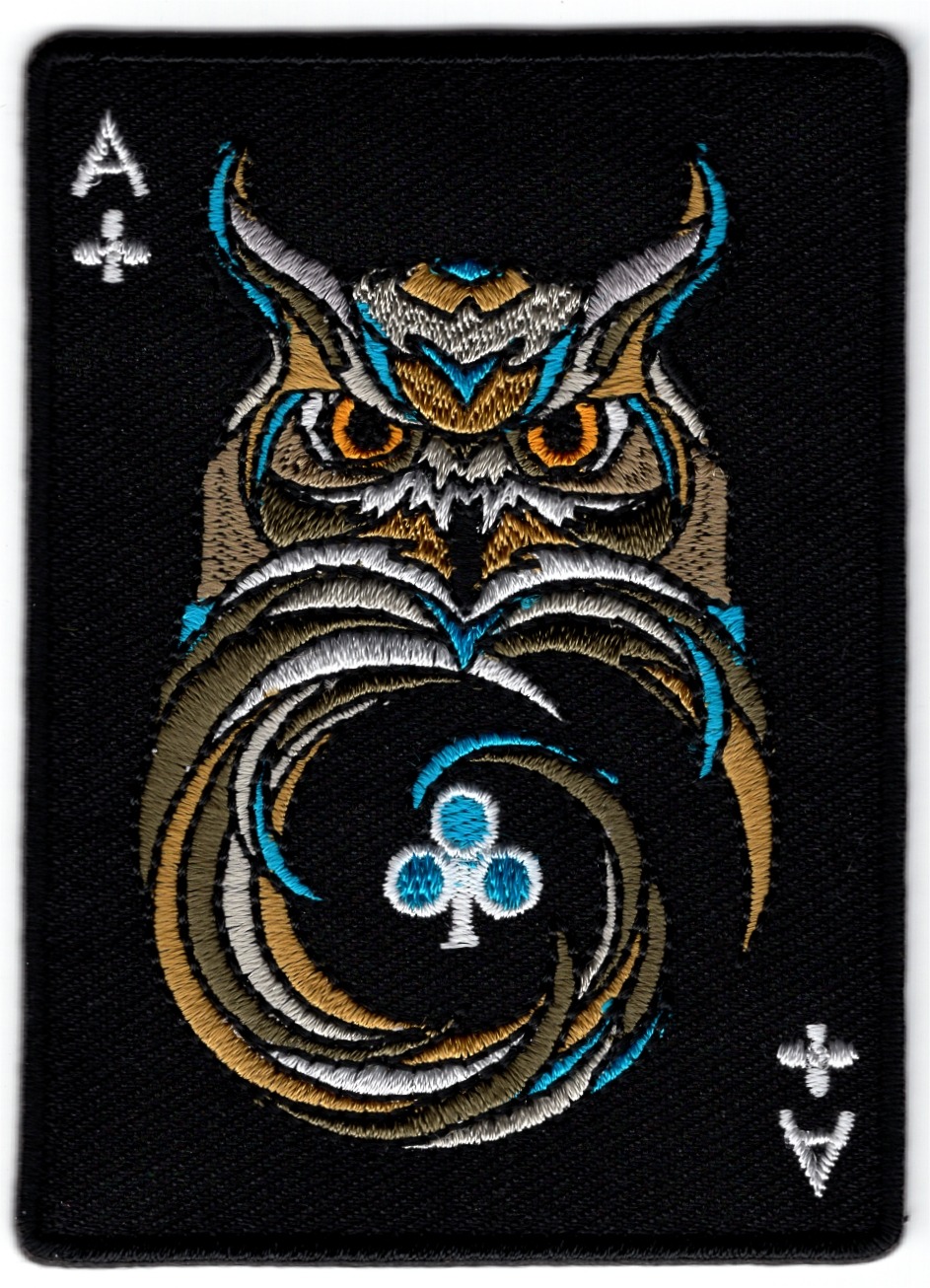 Ace of Clubs Owl stoffen opstrijk patch