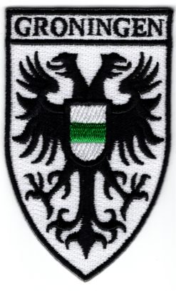 Groningen vlag schild stoffen opstrijk patch