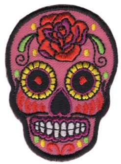 Sugar Skull stoffen opstrijk patch
