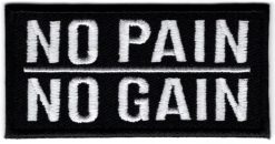 No pain No gain stoffen opstrijk patch