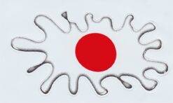 Autocollant éclaboussures de peinture drapeau japonais