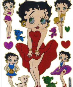 Feuille d'autocollants métalliques Betty Boop