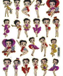 Feuille d'autocollants métalliques Betty Boop