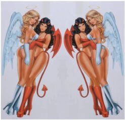Angel Devil Pin Up Girl sticker set