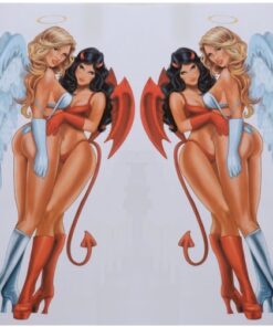 Angel Devil Pin Up Girl sticker set