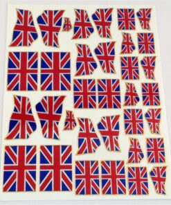 Feuille d'autocollants métalliques du drapeau Union Jack