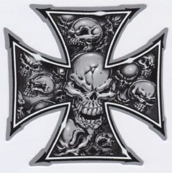 Sticker tête de mort croix celtique