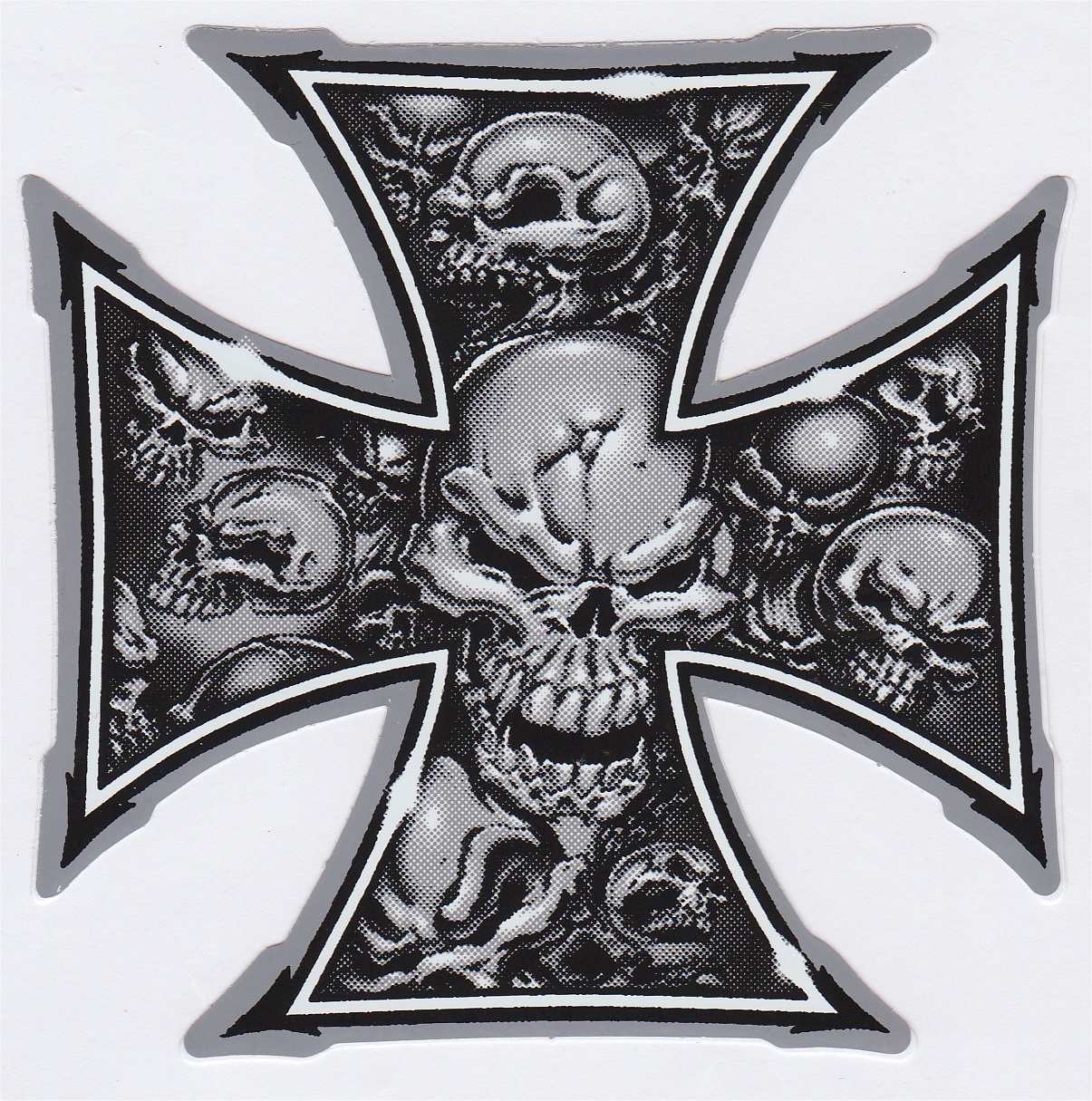 Aufkleber Eisernes Kreuz und Totenkopf
