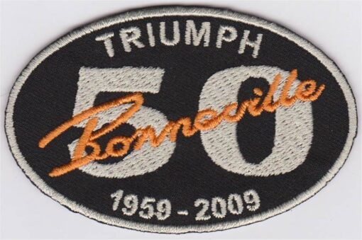 Triumph Bonneville 50 Jahre Applikation zum Aufbügeln
