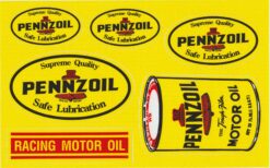 Feuille d'autocollants Penzoil Racing Motor Oil
