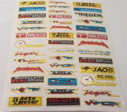 Modelbouw sponser metallic stickervel (NoFear Autometer, TRD)