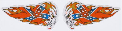 Doodshoofd rebel vlag sticker set