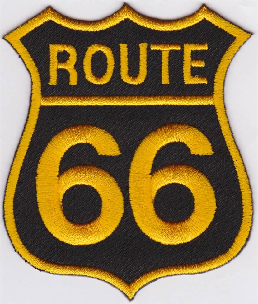 Route 66 Applikation zum Aufbügeln