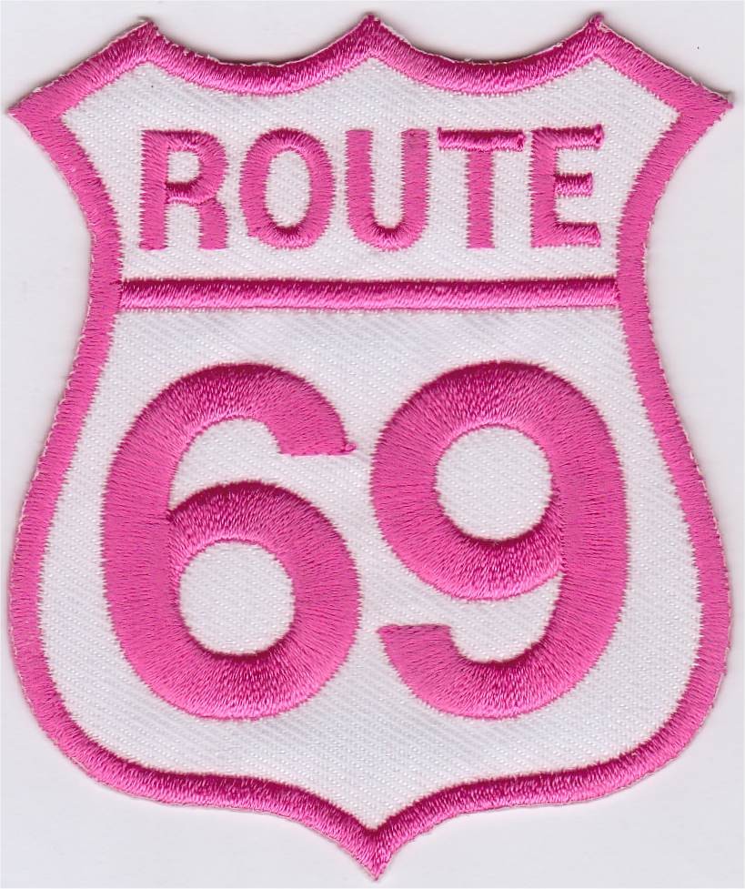 Route 69 Applikation zum Aufbügeln
