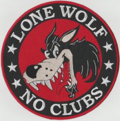 Lone Wolf No Clubs Applique Iron On Patch