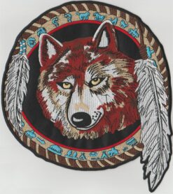 Indian Wolf Feather stoffen opstrijk patch