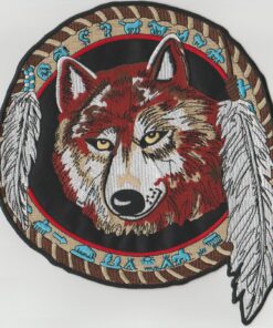 Indian Wolf Feather stoffen opstrijk patch