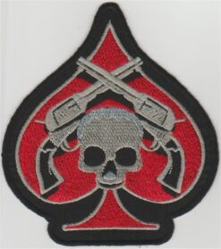 Ace Skull Applique Iron On Patch