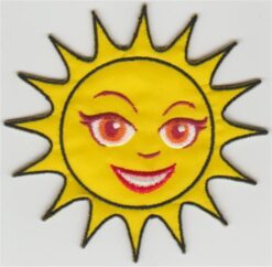Lächelnde Sonne Applikation zum Aufbügeln