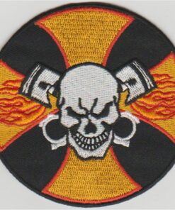 Doodshoofd V-twin stoffen opstrijk patch