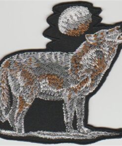 Howling Wolf Applique Iron On Patch