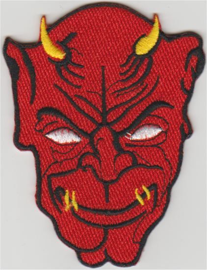 Diable tête applique fer sur patch
