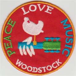 Woodstock Peace Love Music stoffen opstrijk patch