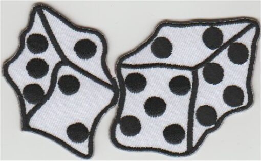 Dobbelsteen stoffen opstrijk patch