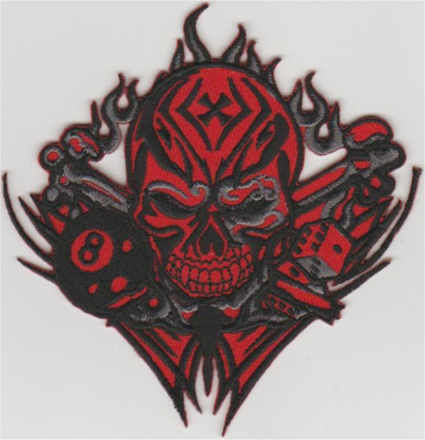 Crâne 8 Ball Applique Fer Sur Patch