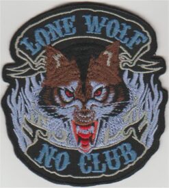 Lone Wolf No Club stoffen opstrijk patch