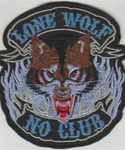 Lone Wolf No Club stoffen opstrijk patch