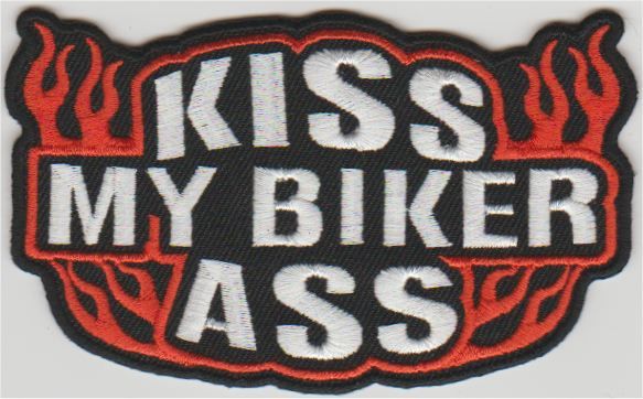 Kiss my Biker Ass stoffen opstrijk patch