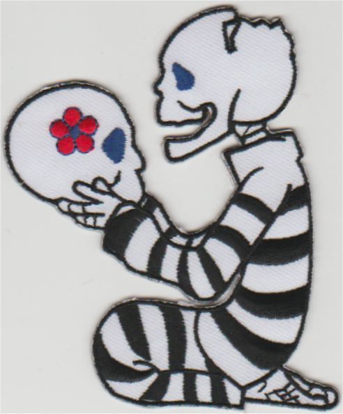 Doodshoofd stoffen opstrijk patch