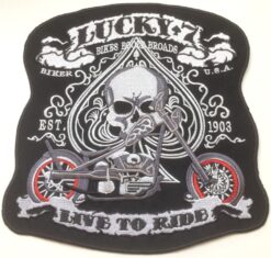 Ace Lucky 7 Live to Ride Aufnäher zum Aufbügeln