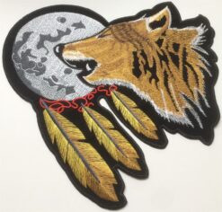 Howling Wolf Indiaan stoffen opstrijk patch