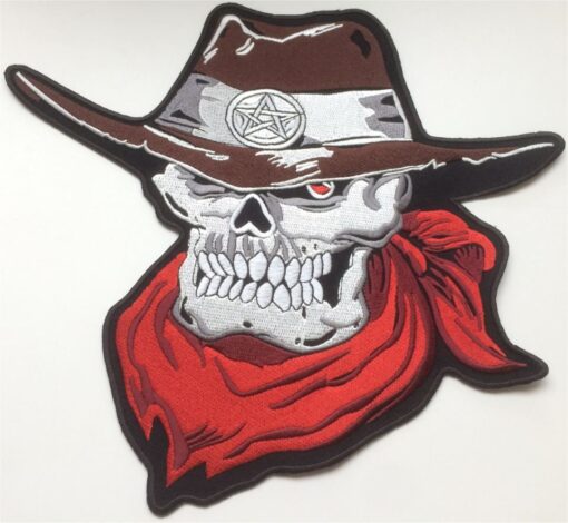 Cowboy-Totenkopf-Applikation zum Aufbügeln